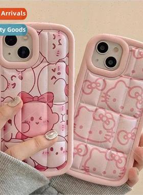 Pink girl heart cartoon kt cat 适用 iPhone 14PM Apple 13ProM