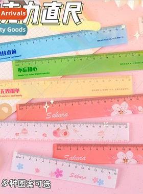Transparent straight ruler thickened straightedge elementary