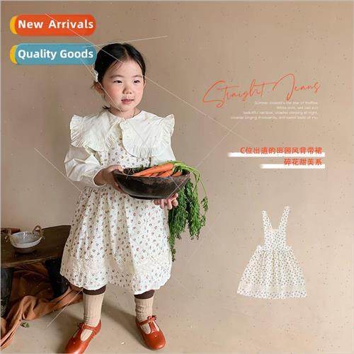 Childrens skirts 2022 spring new French floral girls dress l