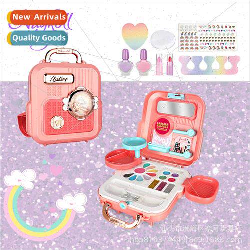 Childrens makeup set nail tools cosmetics toys backpack orga
