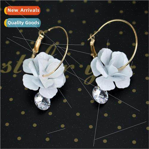 New Style Cubic Flower Earrings Exaggerated Earrings