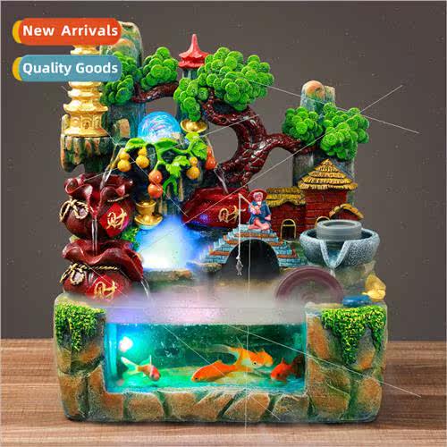 Fish tank wigwam flowing fountain living room wealth feng sh