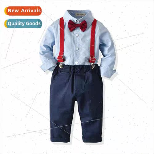 Childrens Spring and Autumn Suit Dress Long Sleeve Shirt Bac