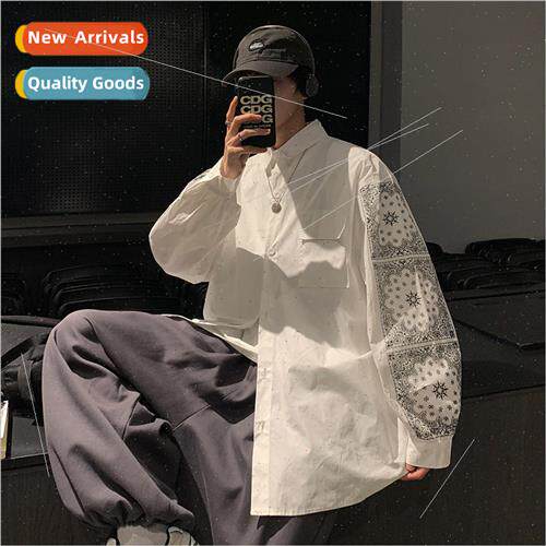 Very fairy shirt mens Hong Kong  loose design sense cashew f