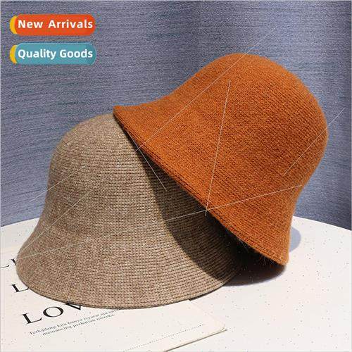 Autumn and winter wild warm hat female solid color simple fi