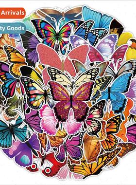 50 new butterfly graffiti stickers luggage cell phone skateb