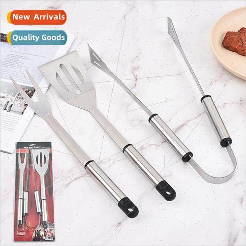 BBQ Tools 3 Piece Stainless Steel BBQ Set Outdoor Cow Insert