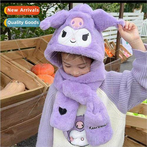 ou Kulomi Melody warm hat scarf gloves all-in-one 3-piece ea