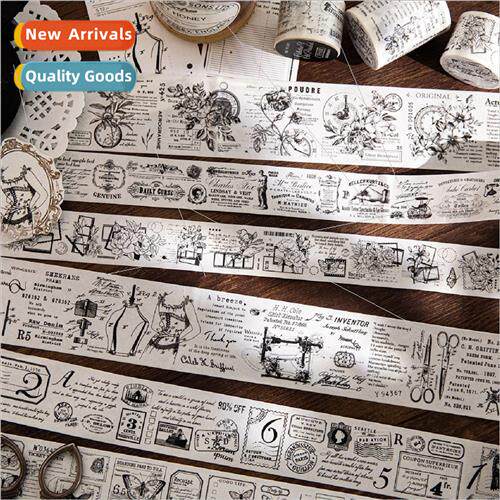 Japanese paper tape black and white memories of painting ser