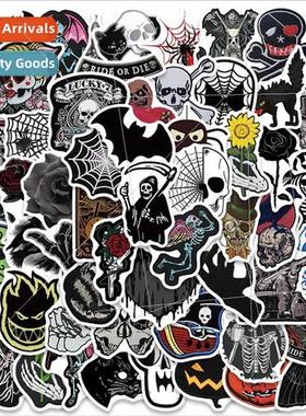 60 Dark Skeleton Spider Web Horror Halloween Graffiti Sticke
