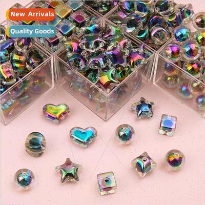 Sweet cool dark transparent color-plated beads in beads diy
