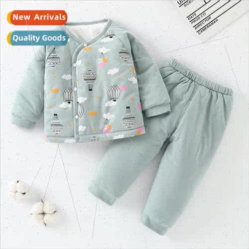 Baby winter cotton suit suit newborn outside the thickened w