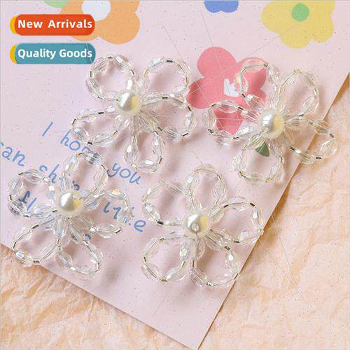 Korea Dongdaemun super fairy transparent crystal pearl flowe