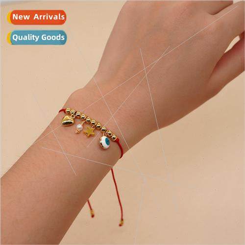 Bohemian  vintage gold beads love hearts pearls devils eyes