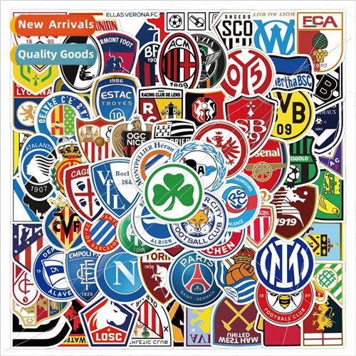 100 new soccer club team logo graffiti stickers helmet cell