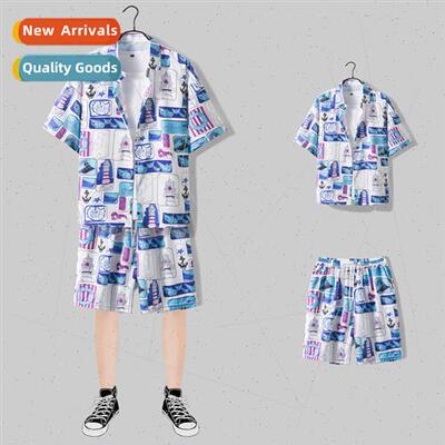 Loose Floral Teenage Thin Summer Mens Hawaii Beach Shirt Sui
