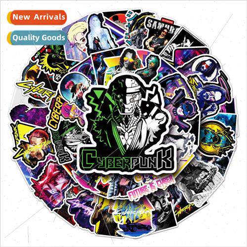 50 cartoon cyberpunk 2077 game graffiti luggage laptop car s