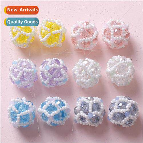 Korea sweet colorful crystal ball ball diy handmade weaving