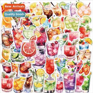 50pcs of watercolor of the cocktail glass graffiti stickers
