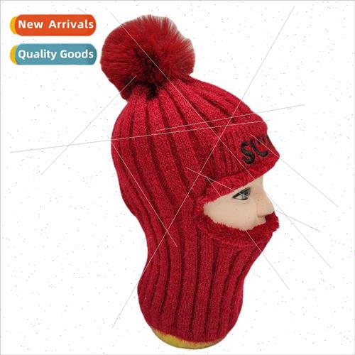 Embroidery smiley face zipper one-piece womens cap knitted w