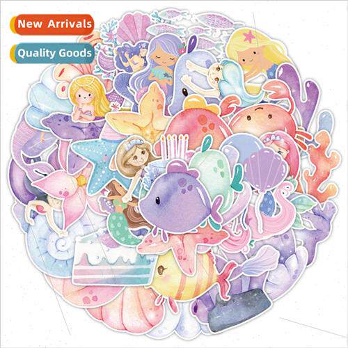50 watercolor mermaid graffiti stickers computer luggage ref