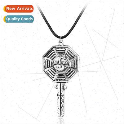 Jewelry Creative retro gossip array key pendant necklace fas