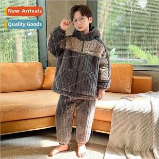 and winter childrens Boys fleece fall coral thickene pajamas