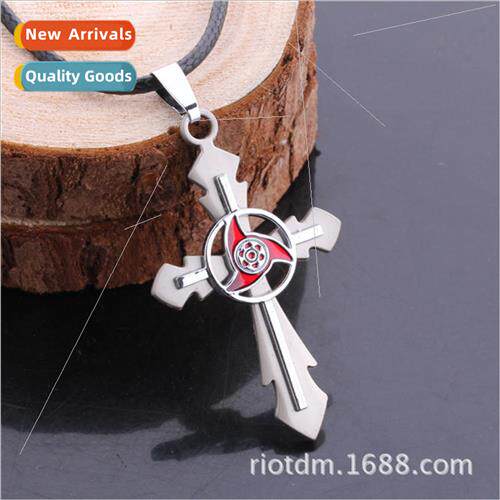 Anime Peripherals Naruto Kakashi Sharingan Cross Alloy Neckl