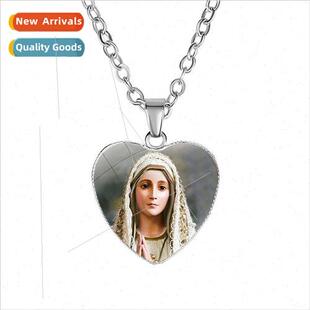 Jewelry Madonna Celebration Portrait Necklace Heart Pendant