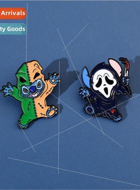 Cartoon Cute Halloween Skeleton Pin Stitch cos Boogie Scream