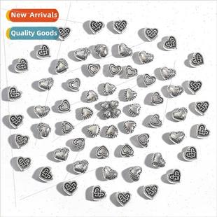 silver alloy spacer jewelry beads antique shaped diy heart
