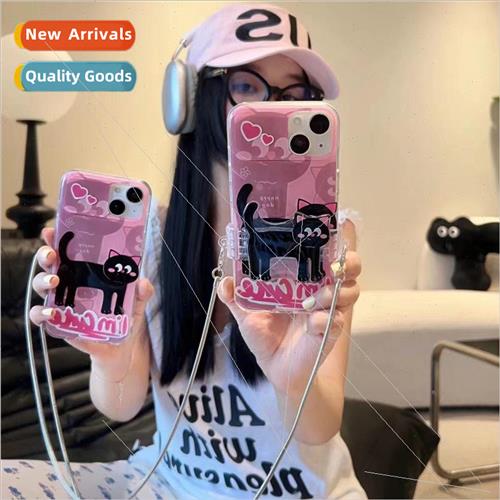 Retro dark cat IPhone14ProMax back clip diagonal hanging App