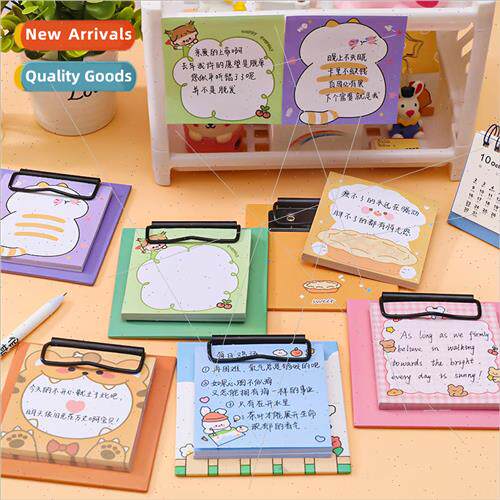 Cartoon board clip note book student ins girl heart memo sti