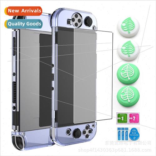 switch oled case set split crystal case tempered film silico