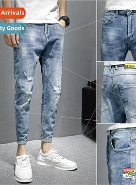 Jeans mens 2020 spring elastic Slim Korean nd nine-minute pa