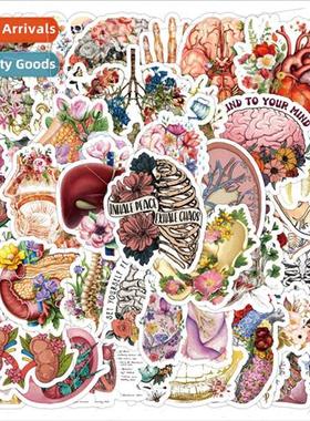 50 pcs of human body flowers and organs stickers personalize
