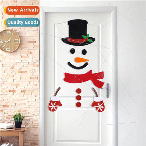New Christmas door stickers holiday party decorations DIY wi