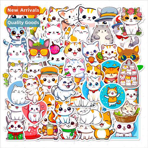 50 cartoon cute bread meow meow stickers ins girls super cut