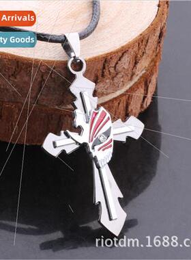Anime Shinigami Kurosaki Ichigo Half Covered  Cross Necklace