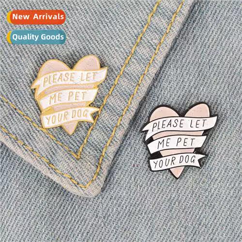 Creative cartoon letters colorful stripes brooch jewelry per