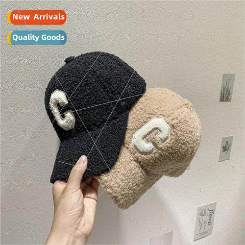 Lambs wool hat new embroidered letters baseball cap female f