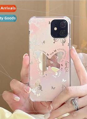 Girl pink full screen bow Apple 13ProMax mirror 12/11 phone