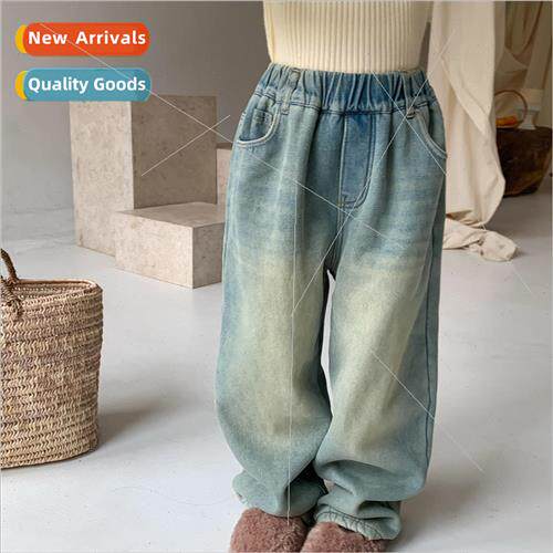 Childrens pants 2023 winter  female baby Korean  of the whit