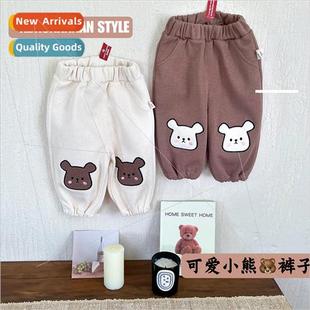 Korean boys sweatpants and embroidery fall bear Baby the