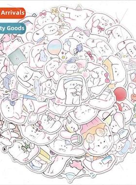 50 Cute Big Ears Dog Doodle Stickers ggage Laptop Cartoon Ha