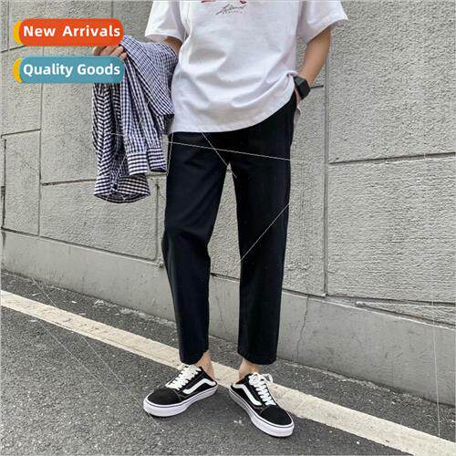 Summer new solid color work pants men Korean students loose