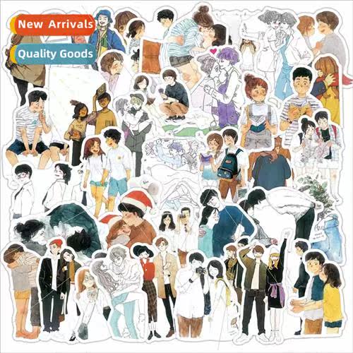 Korean small couple lovers handbook stickers cute cartoon Va
