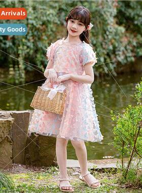 2023 new childrens clothing girls dress summer  middle and l