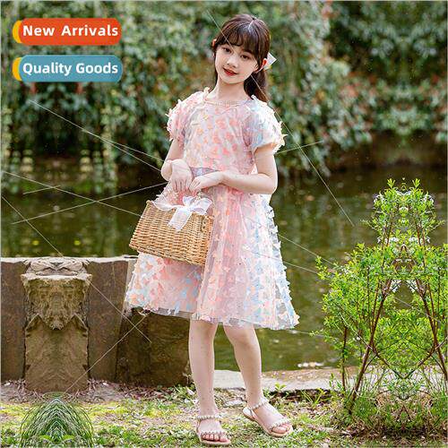2023 new childrens clothing girls dress summer  middle and l