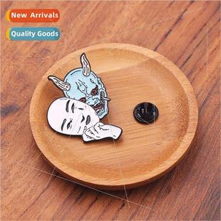 Mask Pin Enameled Ghost Badge Sakutaro Metal Bac Samurai